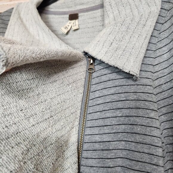 Free People WE THE FREE ANTHROPOLOGIE Stripe Ebb and Flow Jacket Size M Zipper - Picture 7 of 15